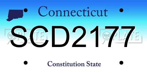 SCD2177 Connecticut License Plate