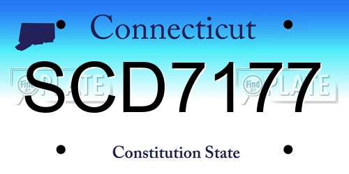 SCD7177 Connecticut License Plate