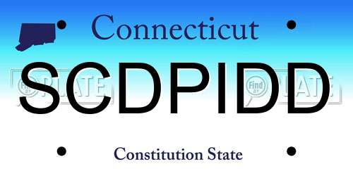 SCDPIDD Connecticut License Plate