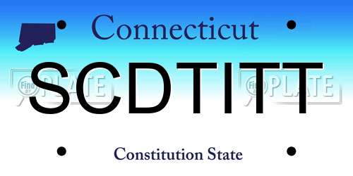 SCDTITT Connecticut License Plate
