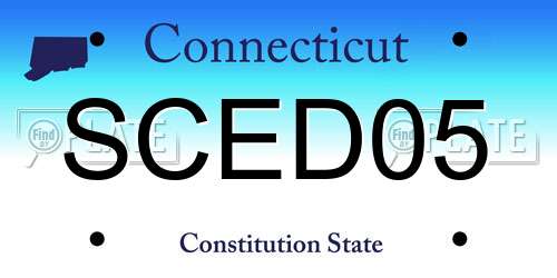 SCED05 Connecticut License Plate