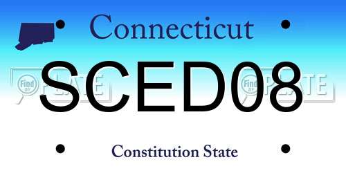 SCED08 Connecticut License Plate