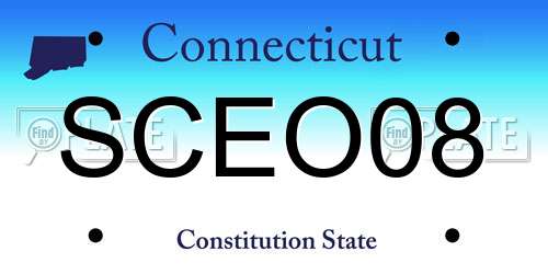 SCEO08 Connecticut License Plate