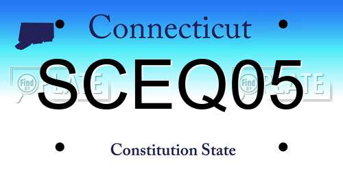 SCEQ05 Connecticut License Plate