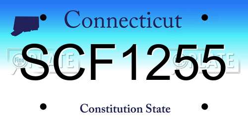 SCF1255 Connecticut License Plate