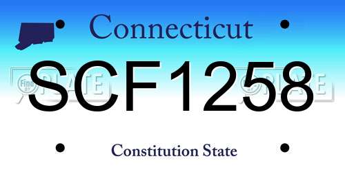 SCF1258 Connecticut License Plate