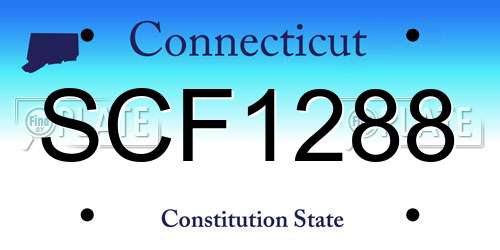 SCF1288 Connecticut License Plate