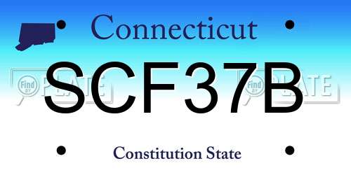 SCF37B Connecticut License Plate
