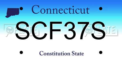 SCF37S Connecticut License Plate