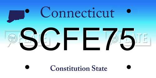 SCFE75 Connecticut License Plate