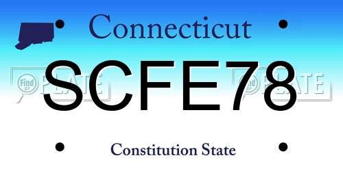 SCFE78 Connecticut License Plate