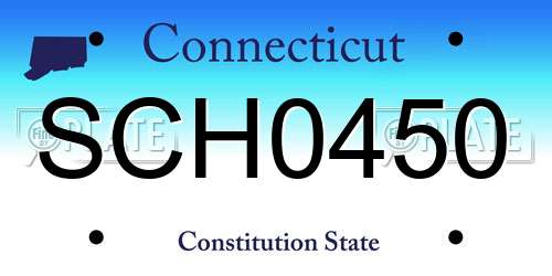 SCH0450 Connecticut License Plate