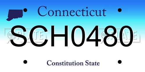 SCH0480 Connecticut License Plate