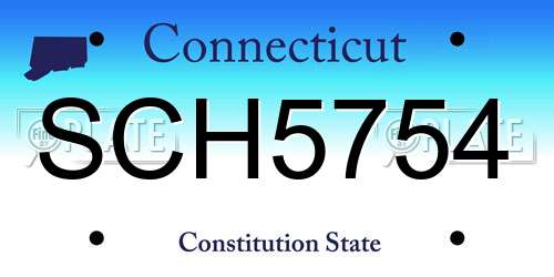SCH5754 Connecticut License Plate