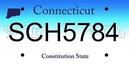 SCH5784 Connecticut License Plate