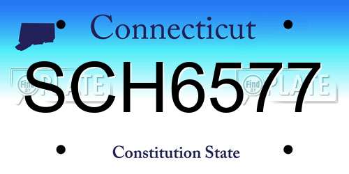SCH6577 Connecticut License Plate