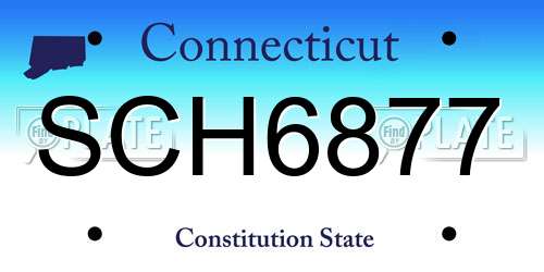 SCH6877 Connecticut License Plate