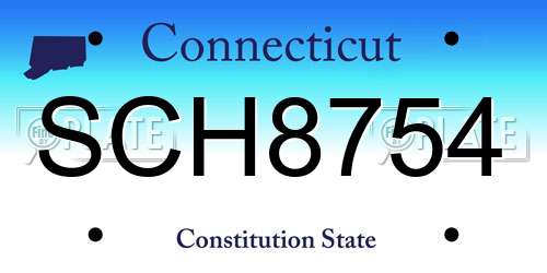 SCH8754 Connecticut License Plate