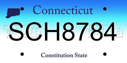 SCH8784 Connecticut License Plate