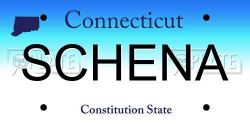 SCHENA Connecticut License Plate