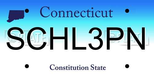 SCHL3PN Connecticut License Plate