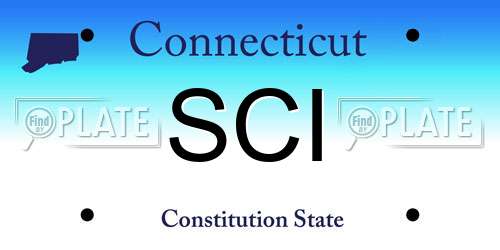 SCI Connecticut License Plate