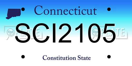 SCI2105 Connecticut License Plate