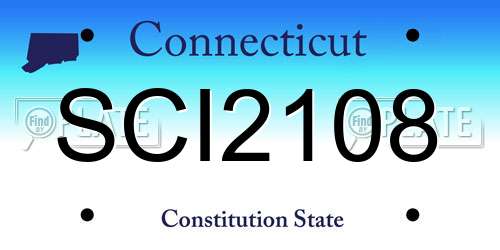 SCI2108 Connecticut License Plate