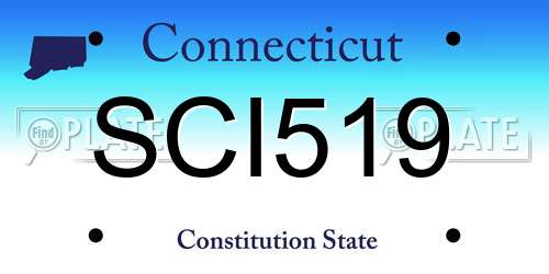 SCI519 Connecticut License Plate