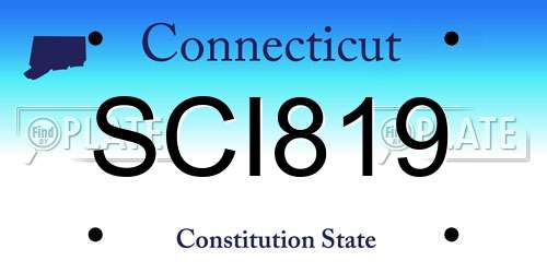 SCI819 Connecticut License Plate