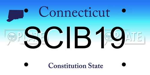 SCIB19 Connecticut License Plate