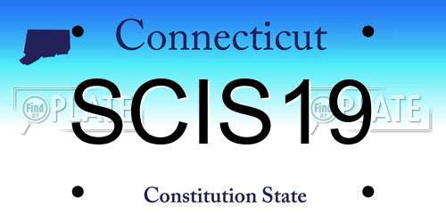 SCIS19 Connecticut License Plate