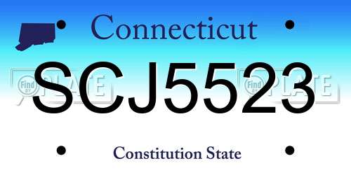 SCJ5523 Connecticut License Plate