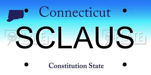 SCLAUS Connecticut License Plate