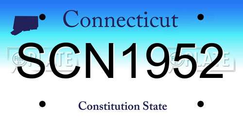 SCN1952 Connecticut License Plate