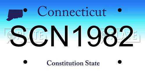 SCN1982 Connecticut License Plate