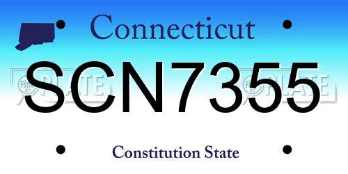 SCN7355 Connecticut License Plate