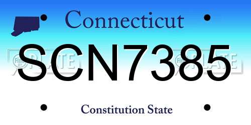 SCN7385 Connecticut License Plate