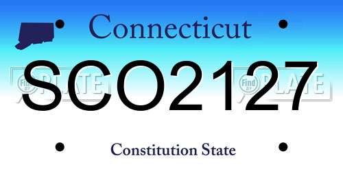 SCO2127 Connecticut License Plate