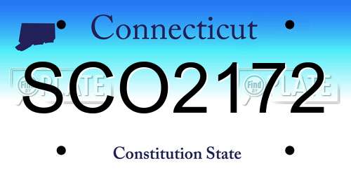 SCO2172 Connecticut License Plate
