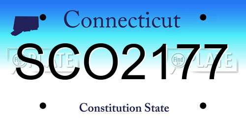SCO2177 Connecticut License Plate
