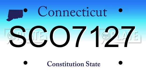 SCO7127 Connecticut License Plate