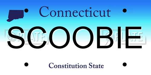SCOOBIE Connecticut License Plate