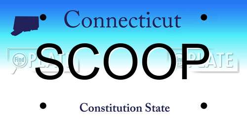 SCOOP Connecticut License Plate