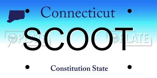SCOOT Connecticut License Plate