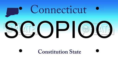SCOPIOO Connecticut License Plate