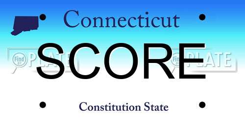 SCORE Connecticut License Plate