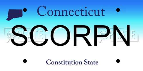 SCORPN Connecticut License Plate