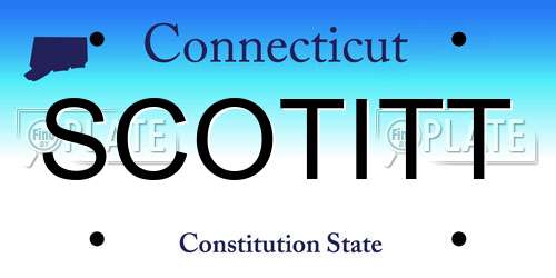 SCOTITT Connecticut License Plate