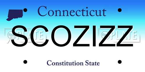 SCOZIZZ Connecticut License Plate